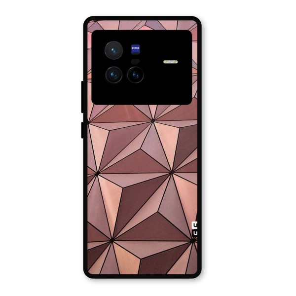 Rosegold Abstract Shapes Metal Back Case for Vivo X80