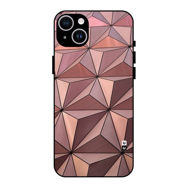 Rosegold Abstract Shapes Metal Back Case for iPhone 14 Plus