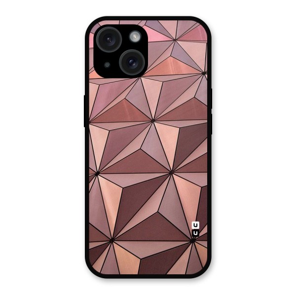 Rosegold Abstract Shapes Metal Back Case for iPhone 15