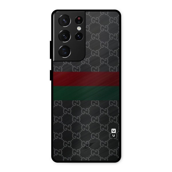 Royal Stripes Design Metal Back Case for Galaxy S21 Ultra 5G