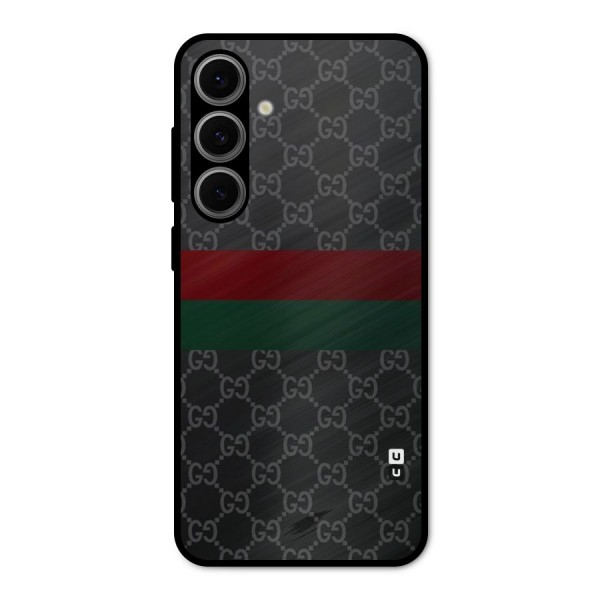 Royal Stripes Design Metal Back Case for Galaxy S24 FE