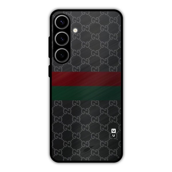 Royal Stripes Design Metal Back Case for Galaxy S24 Plus