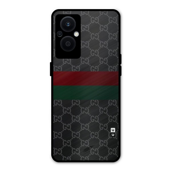 Royal Stripes Design Metal Back Case for Oppo F21 Pro 5G