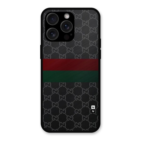 Royal Stripes Design Metal Back Case for iPhone 15 Pro Max