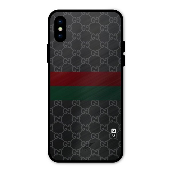 Royal Stripes Design Metal Back Case for iPhone XS