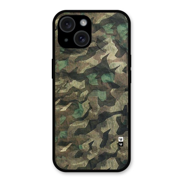 Rugged Army Metal Back Case for iPhone 15