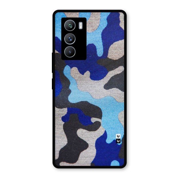 Rugged Camouflage Metal Back Case for iQOO 9 SE