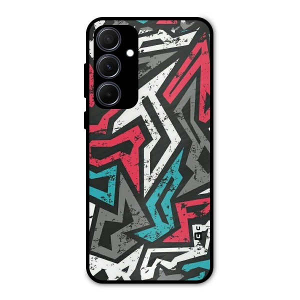 Rugged Strike Abstract Metal Back Case for Galaxy A35