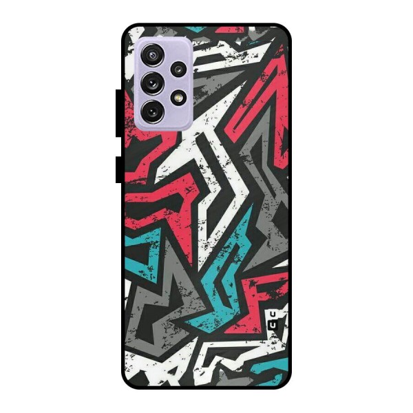 Rugged Strike Abstract Metal Back Case for Galaxy A72