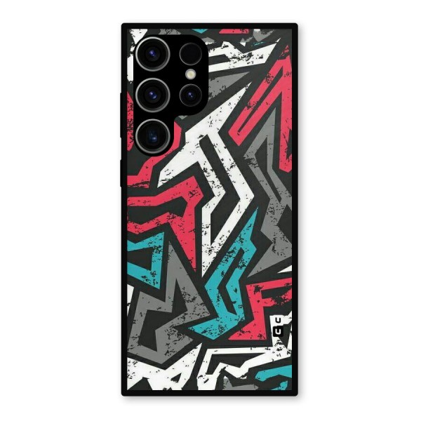 Rugged Strike Abstract Metal Back Case for Galaxy S23 Ultra