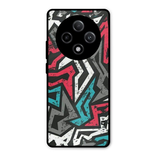 Rugged Strike Abstract Metal Back Case for Oppo F27 Pro Plus