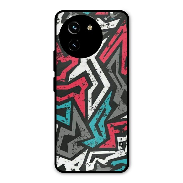 Rugged Strike Abstract Metal Back Case for Vivo T3x