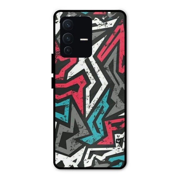 Rugged Strike Abstract Metal Back Case for Vivo V23 Pro