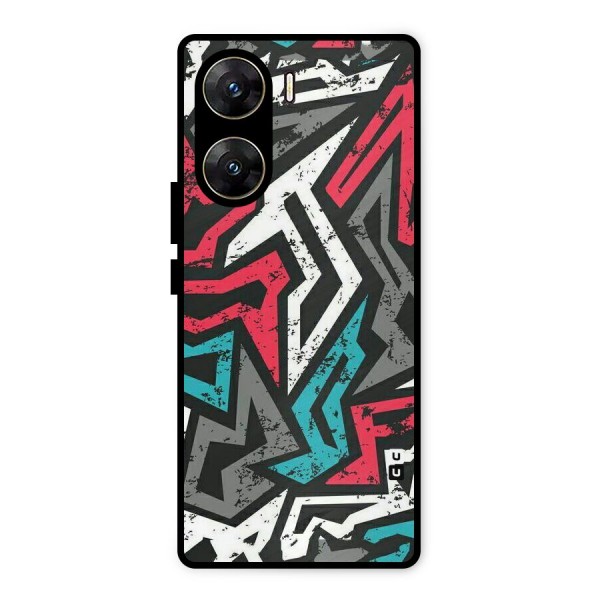 Rugged Strike Abstract Metal Back Case for Vivo V29e