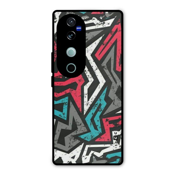 Rugged Strike Abstract Metal Back Case for Vivo V40 Pro