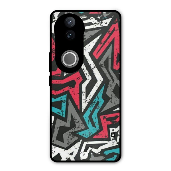 Rugged Strike Abstract Metal Back Case for Vivo V50e