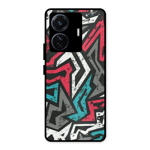 Rugged Strike Abstract Metal Back Case for iQOO Z6