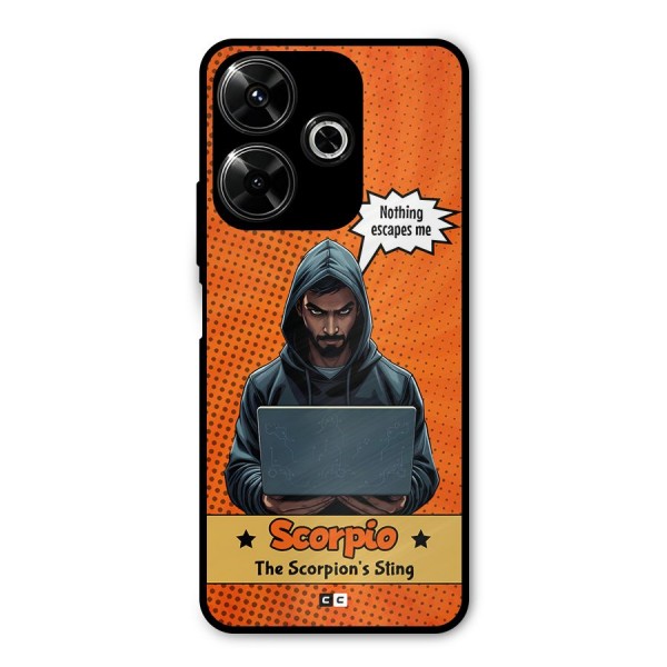 Scorpio Warning Metal Back Case for Poco M6 Plus