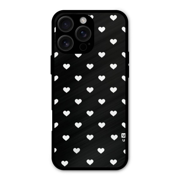 Seamless Hearts Pattern Metal Back Case for iPhone 16 Pro Max