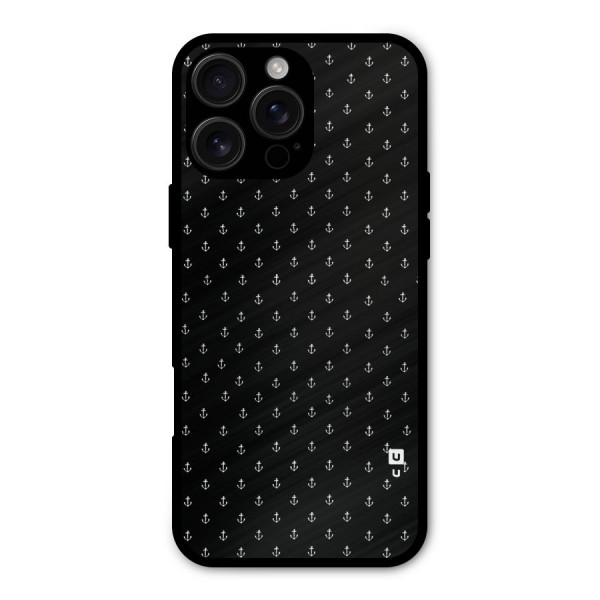 Seamless Small Anchors Pattern Metal Back Case for iPhone 16 Pro Max