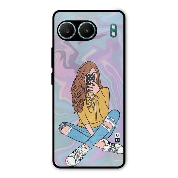 Selfie Girl Illustration Metal Back Case for OnePlus Nord 4