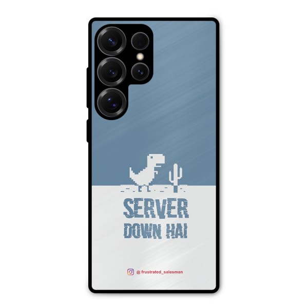 Server Down Hai SteelBlue Metal Back Case for Galaxy S25 Ultra