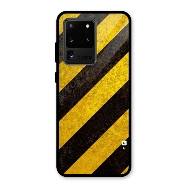 Shaded Yellow Stripes Glass Back Case for Galaxy S20 Ultra