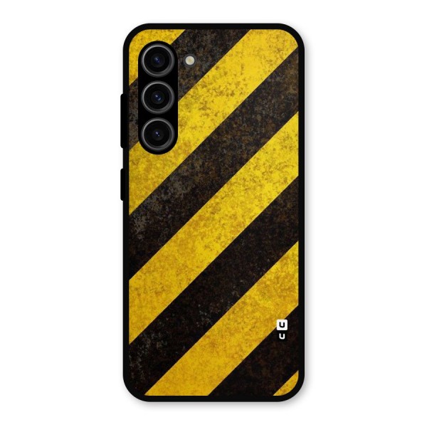 Shaded Yellow Stripes Metal Back Case for Galaxy S23