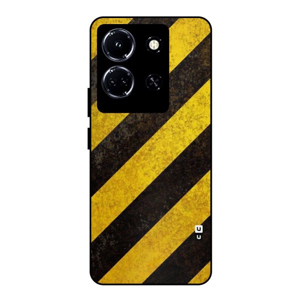 Shaded Yellow Stripes Metal Back Case for Infinix Note 30 5G