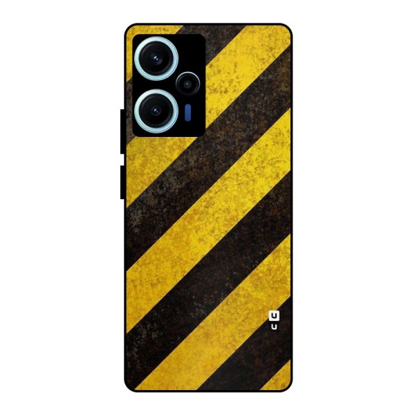 Shaded Yellow Stripes Metal Back Case for Poco F5