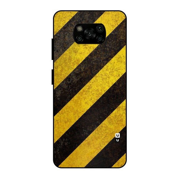 Shaded Yellow Stripes Metal Back Case for Poco X3