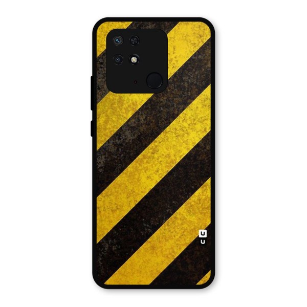 Shaded Yellow Stripes Metal Back Case for Redmi 10 Power