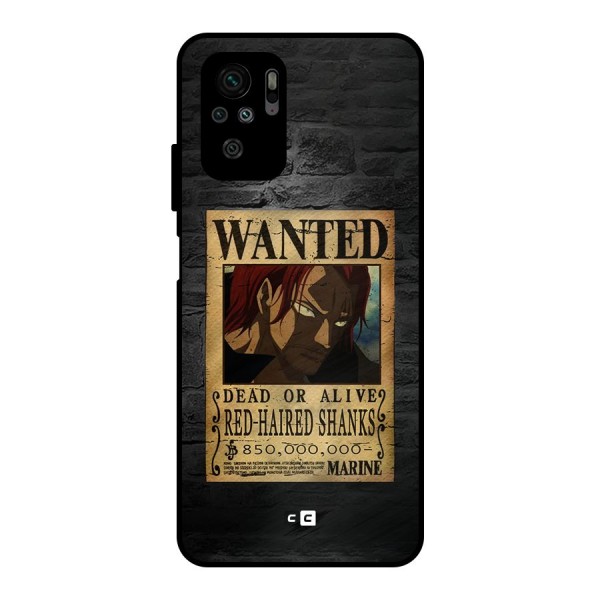 Shanks Wanted Metal Back Case for Redmi Note 10