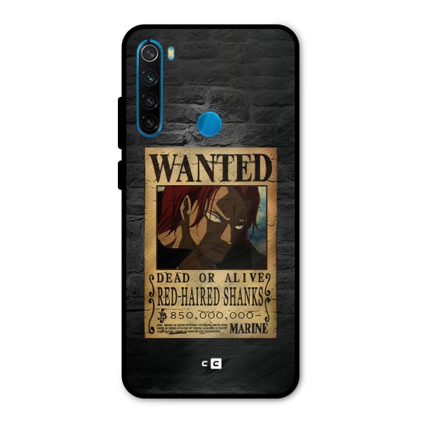 Shanks Wanted Metal Back Case for Redmi Note 8