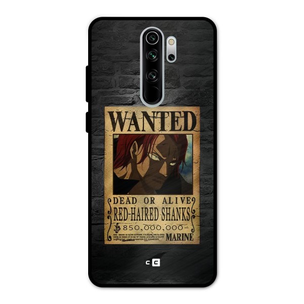 Shanks Wanted Metal Back Case for Redmi Note 8 Pro