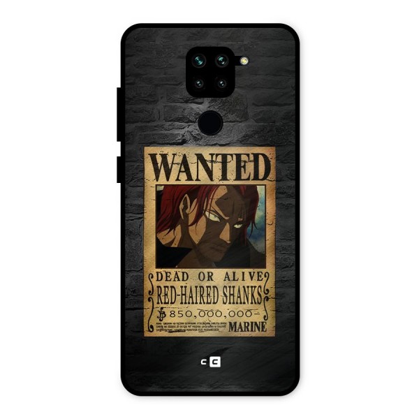 Shanks Wanted Metal Back Case for Redmi Note 9