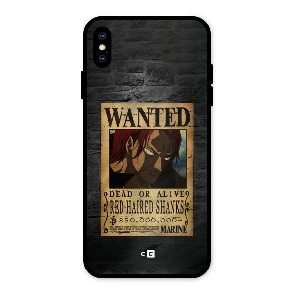 Shanks Wanted Metal Back Case for iPhone XS Max