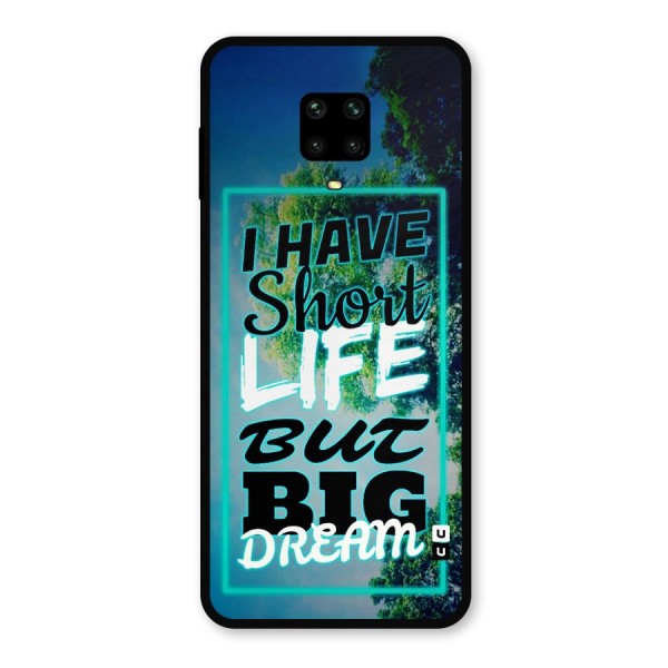 Short Life Big Dream Metal Back Case for Redmi Note 9 Pro Max