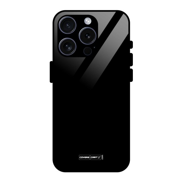 Simple Black Glass Back Case for iPhone 15 Pro