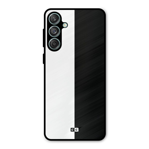 Simple Black White Metal Back Case for Galaxy M55 5G