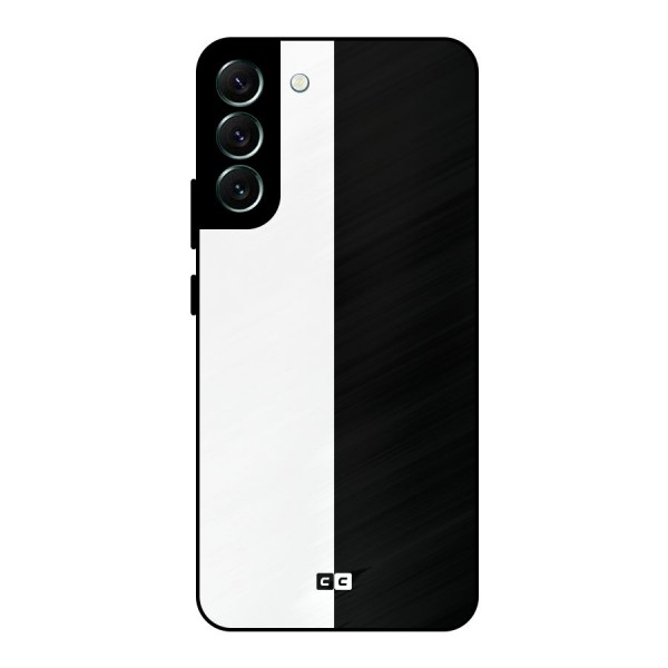Simple Black White Metal Back Case for Galaxy S22 Plus 5G