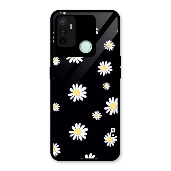 Simple Sunflowers Pattern Glass Back Case for Oppo A53
