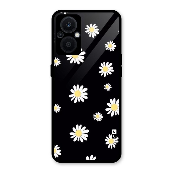 Simple Sunflowers Pattern Glass Back Case for Oppo F21s Pro 5G
