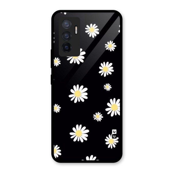 Simple Sunflowers Pattern Glass Back Case for Vivo V23e