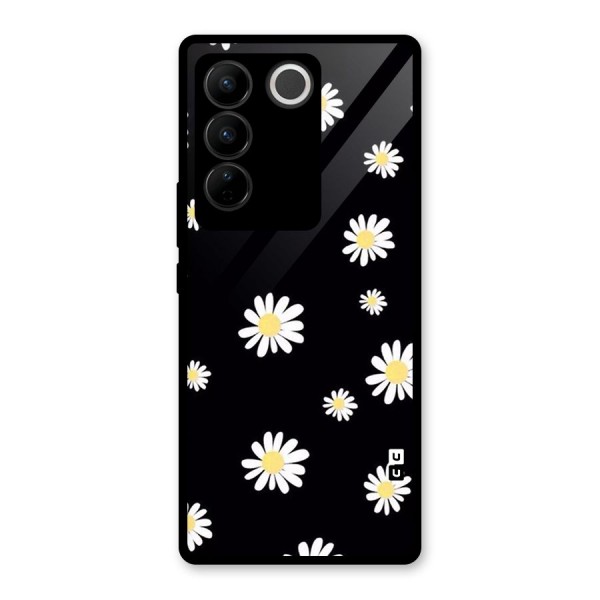 Simple Sunflowers Pattern Glass Back Case for Vivo V27 Pro