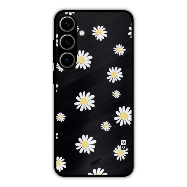 Simple Sunflowers Pattern Metal Back Case for Galaxy S24 Plus