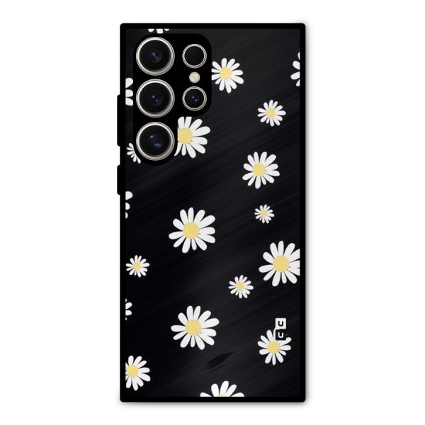 Simple Sunflowers Pattern Metal Back Case for Galaxy S24 Ultra