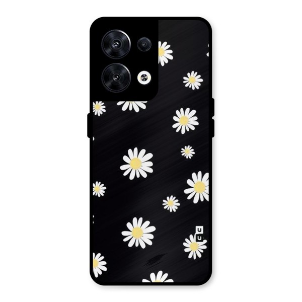 Simple Sunflowers Pattern Metal Back Case for Oppo Reno8 5G