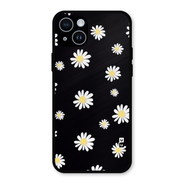 Simple Sunflowers Pattern Metal Back Case for iPhone 14