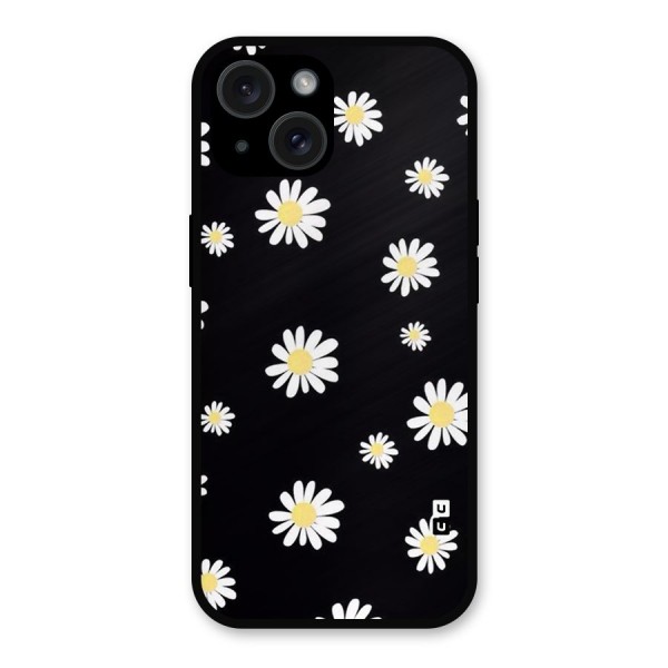 Simple Sunflowers Pattern Metal Back Case for iPhone 15